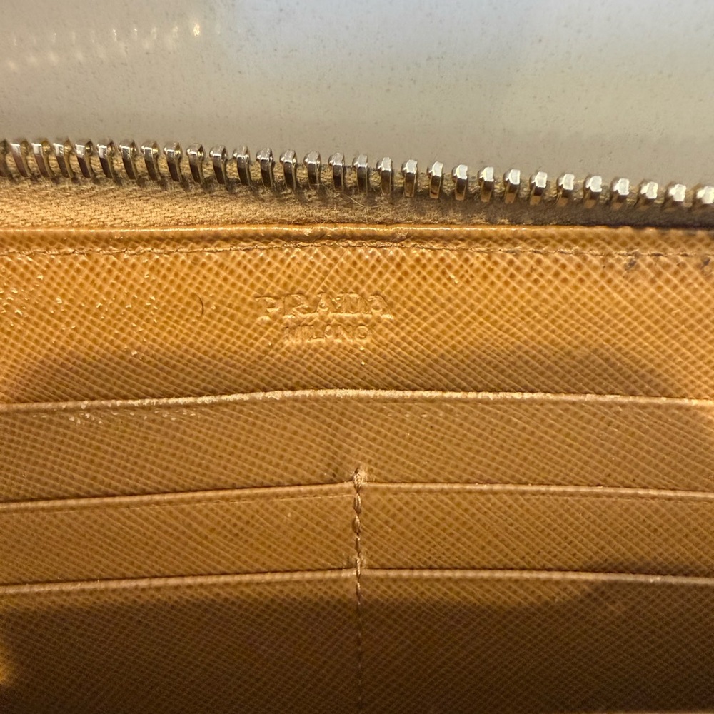 Used Prada Saffiano Leather Zip-Around Long Color Block Wallet - Picture 7 of 16